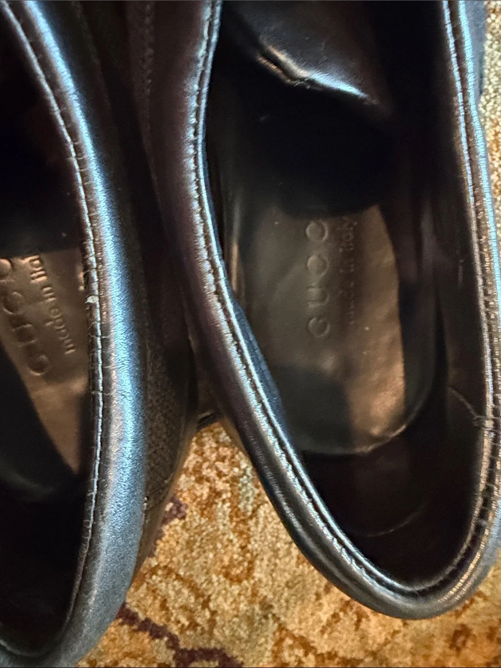 Gucci Men's Black Leather & Fabric Lace-Up Oxfords